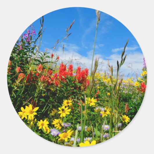 Mt. Wildbloemen Ronde Sticker (Voorkant)
