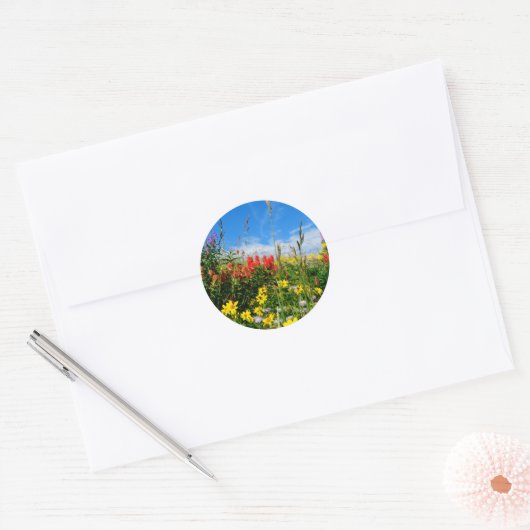 Mt. Wildbloemen Ronde Sticker (Envelop)