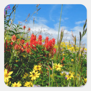 Mt. Wildbloemen Vierkante Sticker
