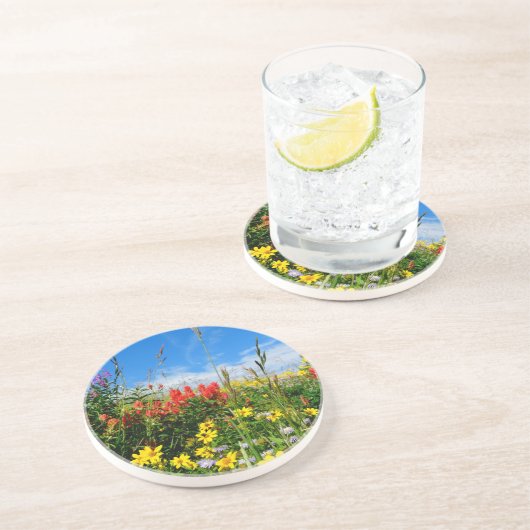 Mt. Wildbloemen Zandsteen Onderzetter (Zijkant)