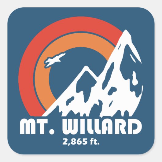 Mt. Willard New Hampshire Sun Eagle Vierkante Sticker (Voorkant)