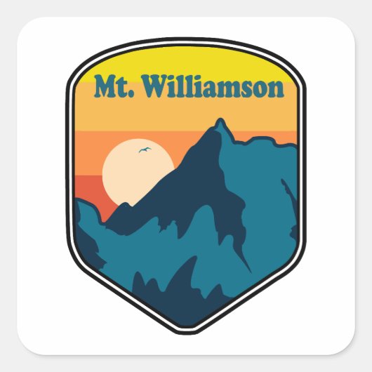 Mt. Williamson California Sunrise Vierkante Sticker (Voorkant)