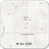 Mt. Yale Colorado Fourteener Sticker (Voorkant)