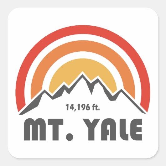 Mt. Yale Vierkante Sticker (Voorkant)