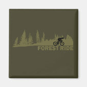 MTB-afdaling bosrit mountainbiken Magneet (Voorkant)