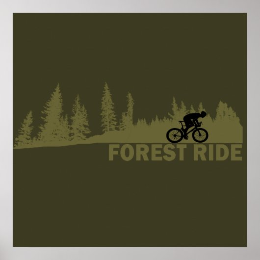 MTB-afdaling bosrit mountainbiken Poster (Voorkant)