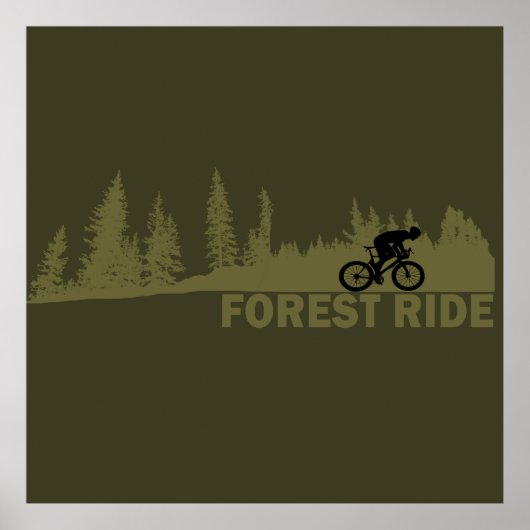 MTB-afdaling bosrit mountainbiken Poster (Voorkant)