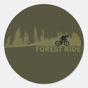 MTB-afdaling bosrit mountainbiken Ronde Sticker