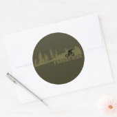 MTB-afdaling bosrit mountainbiken Ronde Sticker (Envelop)