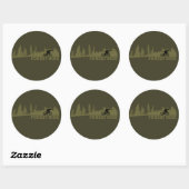MTB-afdaling bosrit mountainbiken Ronde Sticker (Vel)
