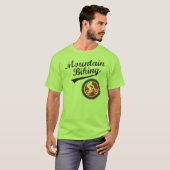 MTB Biking Retro grafische kaart, zwart-wit en roo T-shirt (Voorkant volledig)