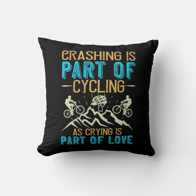 MTB - Crashen hoort bij fietsen Kussen (Voorkant)