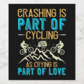 MTB - crashing maakt deel uit van fietsen Wijn Etiket (Enkel label)