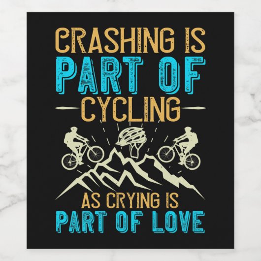 MTB - crashing maakt deel uit van fietsen Wijn Etiket (Enkel label)