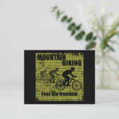 MTB Downhill Fietsrijder - Mountainbiken Feestdagenkaart (Staand voorkant)