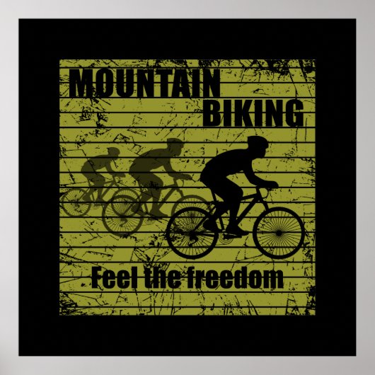 MTB Downhill Fietsrijder - Mountainbiken Poster (Voorkant)