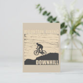 MTB Downhill Mountainbike Briefkaart (Staand voorkant)