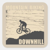 MTB Downhill Mountainbike Vierkante Sticker (Voorkant)