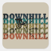 MTB Downhill Mountainbike Vierkante Sticker (Voorkant)