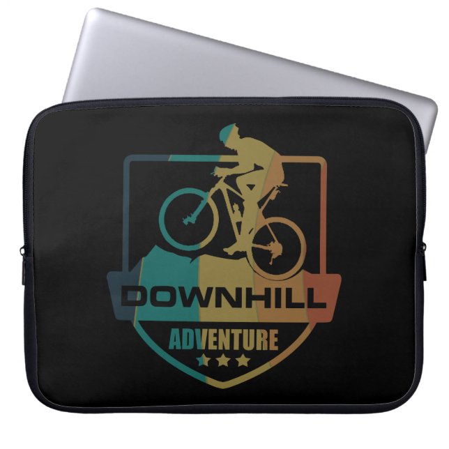 Mtb Downhill Mountainbiken Laptop Sleeve (Voorkant)