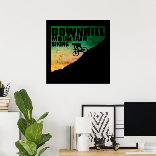 MTB downhill mountainbiken Poster (Thuiskantoor)