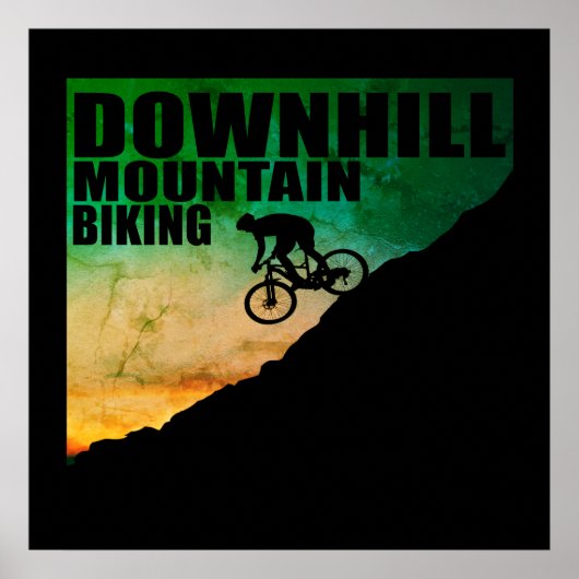 MTB downhill mountainbiken Poster (Voorkant)
