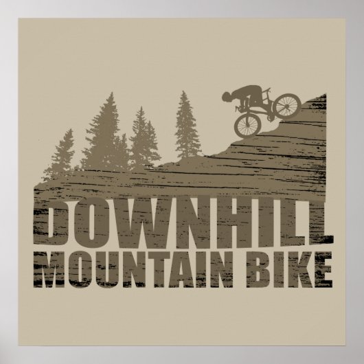 MTB downhill mountainbiken Poster (Voorkant)
