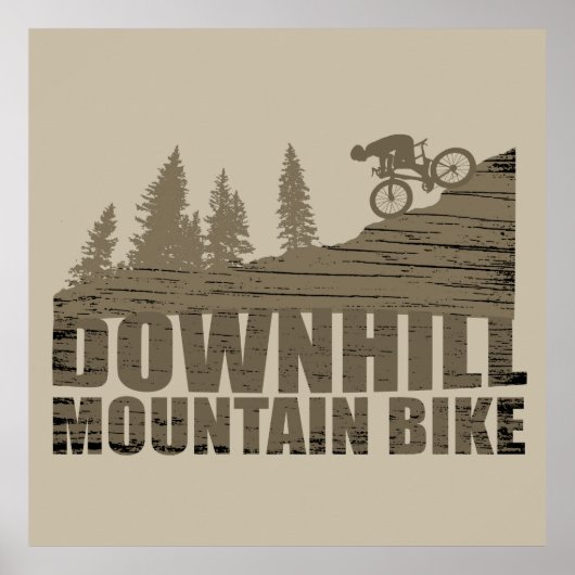 MTB downhill mountainbiken Poster (Voorkant)
