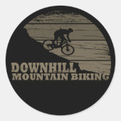MTB downhill mountainbiken Ronde Sticker (Voorkant)