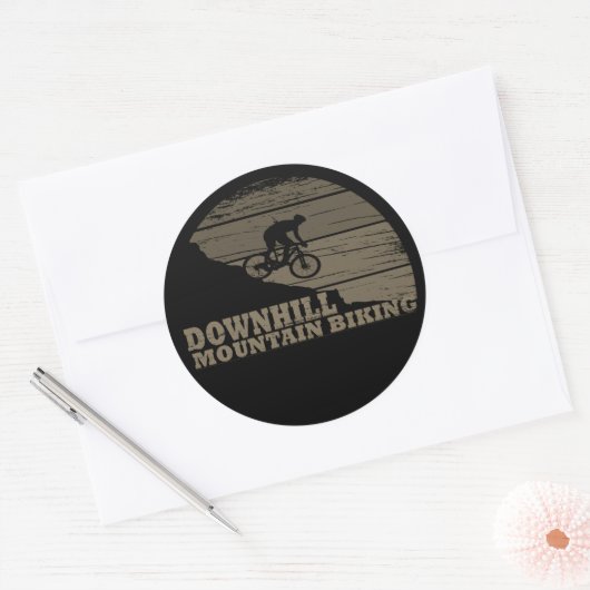 MTB downhill mountainbiken Ronde Sticker (Envelop)