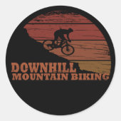 MTB downhill mountainbiken Ronde Sticker (Voorkant)