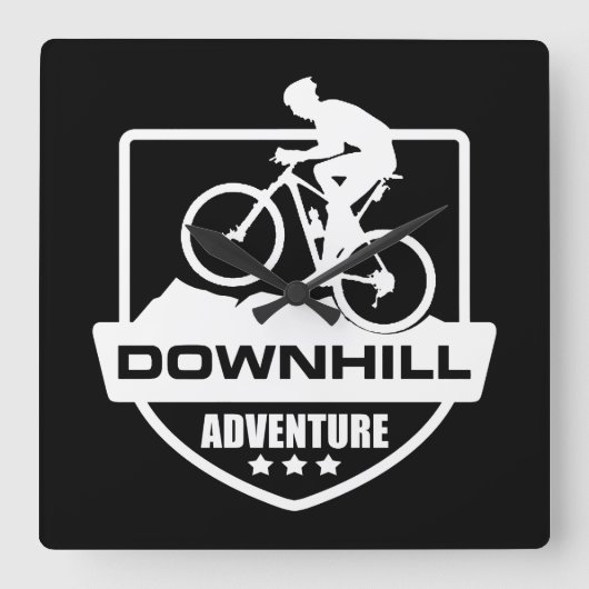 Mtb Downhill Mountainbiken Vierkante Klok (Voorkant)