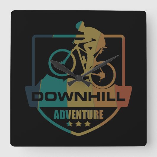Mtb Downhill Mountainbiken Vierkante Klok (Voorkant)