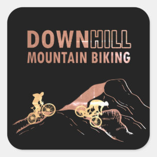 MTB downhill mountainbiken Vierkante Sticker