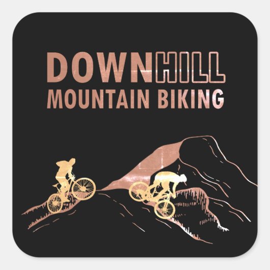 MTB downhill mountainbiken Vierkante Sticker (Voorkant)