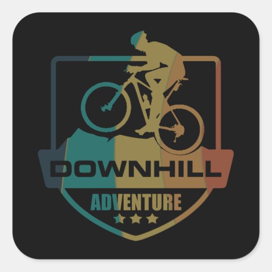 Mtb Downhill Mountainbiken Vierkante Sticker (Voorkant)