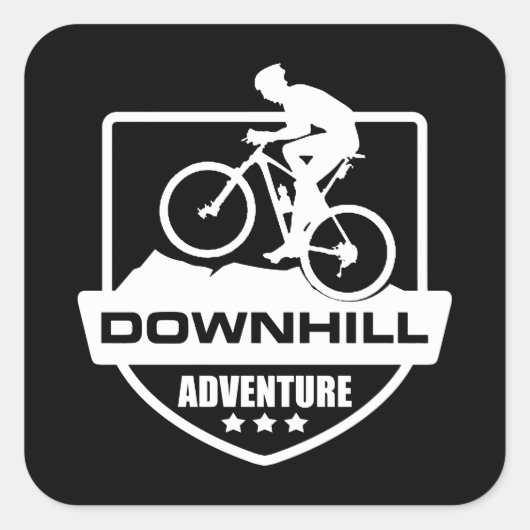 Mtb Downhill Mountainbiken Vierkante Sticker (Voorkant)