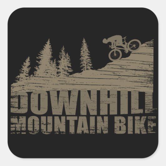 MTB downhill mountainbiken Vierkante Sticker (Voorkant)