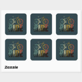 MTB Downhill Mountainbiker Vierkante Sticker (Vel)
