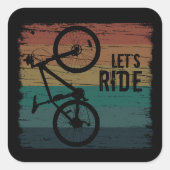 MTB Downhill - Vintage Mountainbiken Vierkante Sticker (Voorkant)