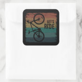 MTB Downhill - Vintage Mountainbiken Vierkante Sticker (Tas)