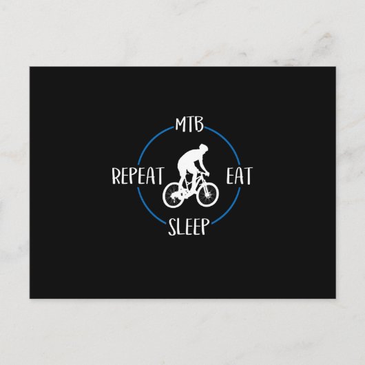 Mtb Eet Slaap Herhaal Geschenk Mountainbikers Briefkaart (Voorkant)