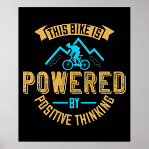 MTB-fiets wordt aangedreven door positief denken Poster
