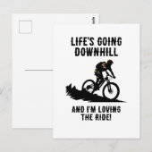 MTB Life gaat bergafwaarts en ik hou van de rit Briefkaart (Voorkant / Achterkant)