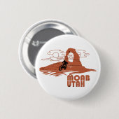 Mtb Moab - Utah Mountainbiken Ronde Button 5,7 Cm (Voorkant /achterkant)