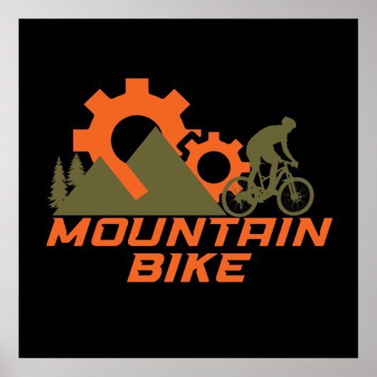 MTB Moderne Downhill Mountainbike Poster (Voorkant)