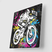 MTB mountainbike - Mountain Biker MTB wandklok (Hoek)