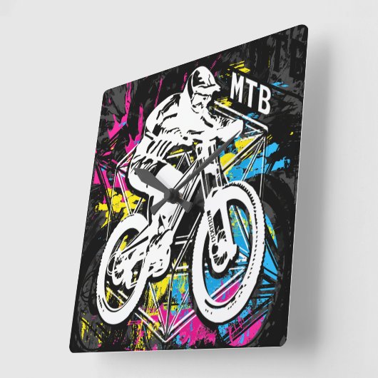 MTB mountainbike - Mountain Biker MTB wandklok (Hoek)