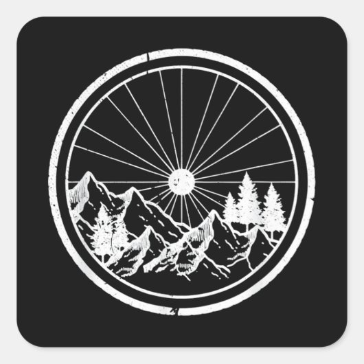 MTB mountainbike Trail Vierkante Sticker (Voorkant)