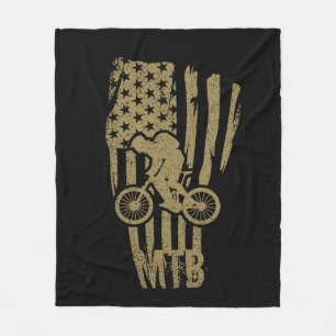 Mtb mountainbiken Amerikaanse vlag goud Fleece Deken